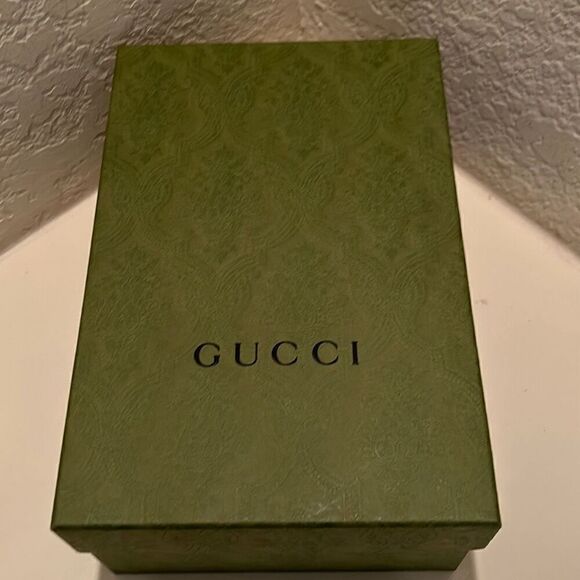 Gucci Olive Green Baroque Floral Logo Gift Storage Box Medium Sized - Picture 2 of 7